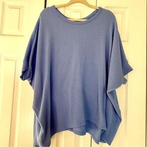 Periwinkle Raised Ribbed Oversized Top by Andree by Unit from Discount Divas